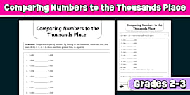 Second Grade Ordering Numbers to 1,000 Worksheet