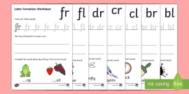 phase 4 initial blends letter formation worksheets