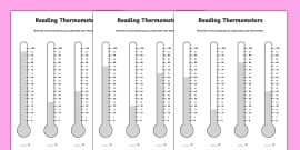 Temperature KS2 Thermometers Reading Worksheet