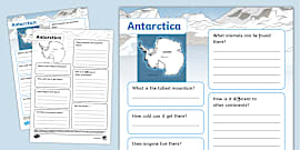 Antarctica Fact File Writing Template - The Polar Regions