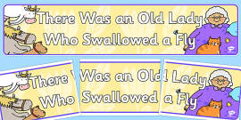 There Was an Old Lady Who Swallowed a Fly Story Cut Outs - fly