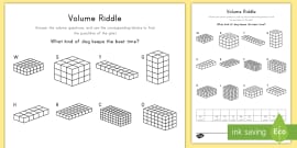 Find the Volume of Shapes - Volume Worksheet (teacher made)