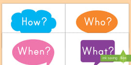 Question Words Display Poster - Questions on Speech Bubbles