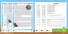 End Plastic Pollution | Environmental Issues Worksheet