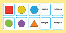 2D Shape Cards - Pictures of Shapes for Toddlers & Children