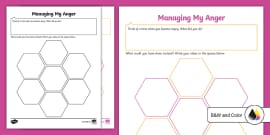 My Anger Bingo Worksheet (Teacher-Made) - Twinkl