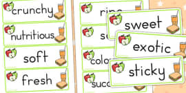 Fruit and Vegetable Descriptive Word Cards | Healthy Eating