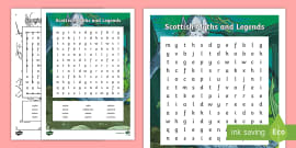 Scottish Word Search | Castles in Scotland (teacher made)