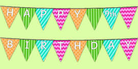 Dinosaur Themed Birthday Party Happy Birthday Bunting - birthdays
