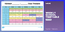 Sample Reception Class Timetable | Editable Template