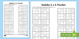 Sudoku 4x4 worksheet