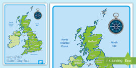 Labelled Map of the UK | Primary Teaching Resources | Twinkl