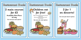 Restaurant Role Play Children's Menu (teacher made)