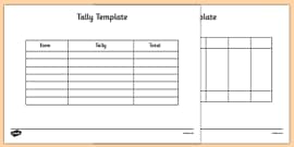 Tally Mark Chart Template