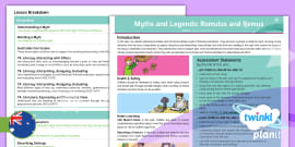 History Third/Fourth Class Myths And Legends Resource Pack