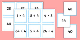 Multiplication and Division 2 Times Table Matching Cards