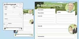 David Attenborough Biography Template | KS1 Resources