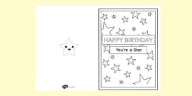 FREE! - Happy Birthday Colouring Card | Twinkl Party