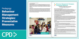 Behaviour Management Strategies in the Primary Classroom