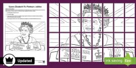 Jubilee Colouring - Printable Doodle Pages - Queen Elizabeth