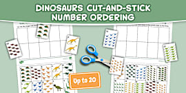 Safari Themed Cut and Stick Number Ordering Sheets 11-20 - safari