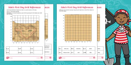 pirate treasure four figure grid map maps pirates gold grids