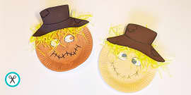 Scarecrow Split Pin Craft Halloween teaching resource Twinkl