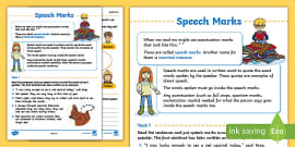 speech marks homework ks2