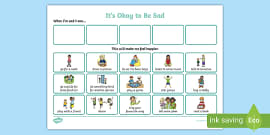 Feeling Sad? What Can I Do? Worksheet (teacher made)