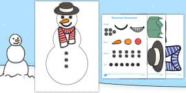 Puffy Paint Snowman  Winter Crafts (Teacher-Made) - Twinkl