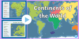 Seven Continents Map Geography Teaching Resources Twinkl