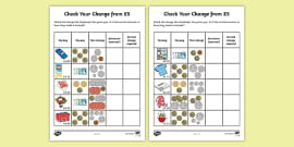 check your change money maths worksheet primary resource ks2