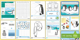Kindergarten Penguin Fact Files - activity worksheet resource