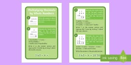 multiplying decimals by whole numbers display poster