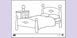 Free Bedroom With Bunk Beds Colouring Colouring Sheets