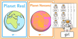 Phase 3 Real and Nonsense Words Word Cards (teacher made)