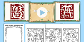 illuminated letters printable coloring pages