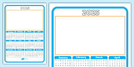 Blank Planning Template 2025 Calendar (teacher made)