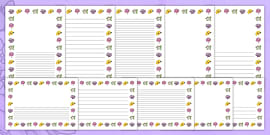 Heart Full Page Borders | Printable Cute Writing Paper