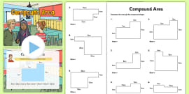 Calculating the Area of Composite Shapes Worksheets - Compound