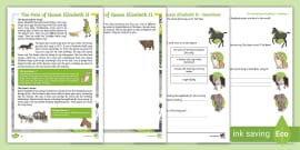 KS1 Queen Elizabeth II Differentiated Reading Comprehension Activity