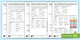 Roman Numerals Worksheet | History | Maths | Cifre Romane