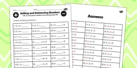 Number Facts Worksheet 4-8 (teacher made) - Twinkl