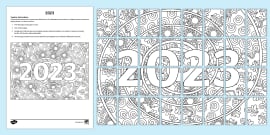 2023 Mindfulness Colouring Sheet (teacher made) - Twinkl