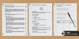 How To Write a Resume | Text Type Writing Resources - Twinkl