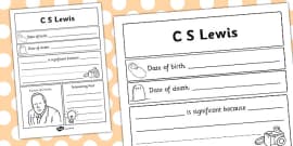 C S Lewis Significant Individuals Lesson Teaching Pack Powerpoint