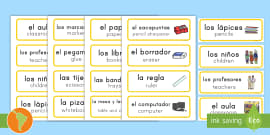 Classroom Equipment Labels English/Spanish | Twinkl USA