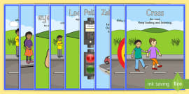 Crossing the Road Safely Display Poster (Teacher-Made)