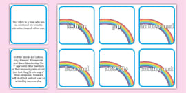 LGBTQ+ Definition Matching Cards (teacher Made) - Twinkl