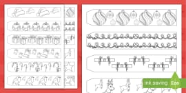 Spring Flower Colouring Paper Chain (teacher made) - Twinkl